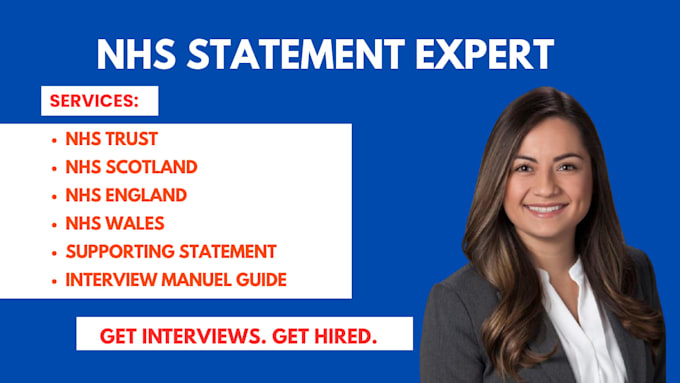 write nhs supporting statement and interview prep to get hired