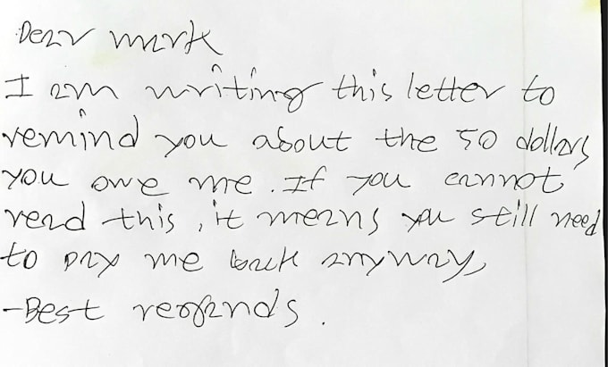 handwrite your text in a chaotic and messy style