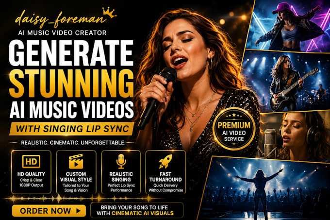 create realistic ai music videos with lip sync  singing