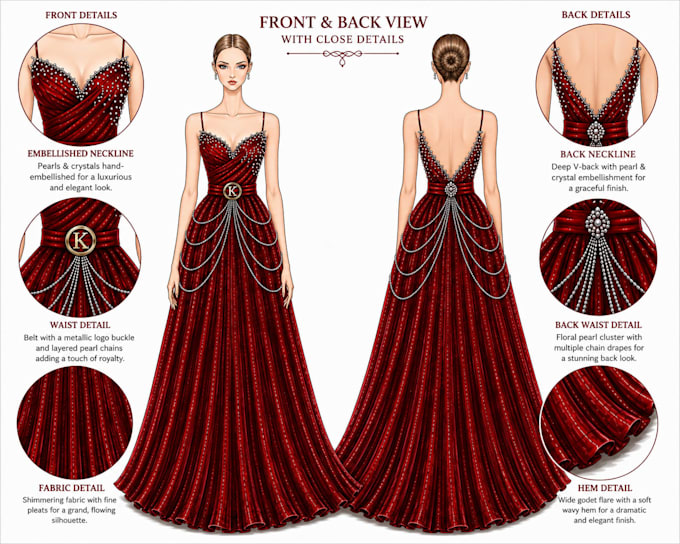 create a elegant luxury evening gown