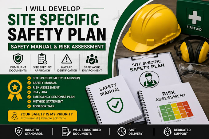 develop site specific safety plan, safety manual, risk assessment