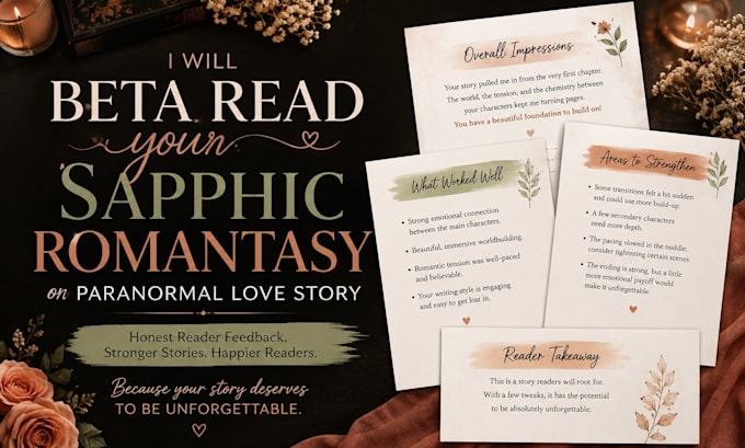 beta read your sapphic romance or romantasy novel