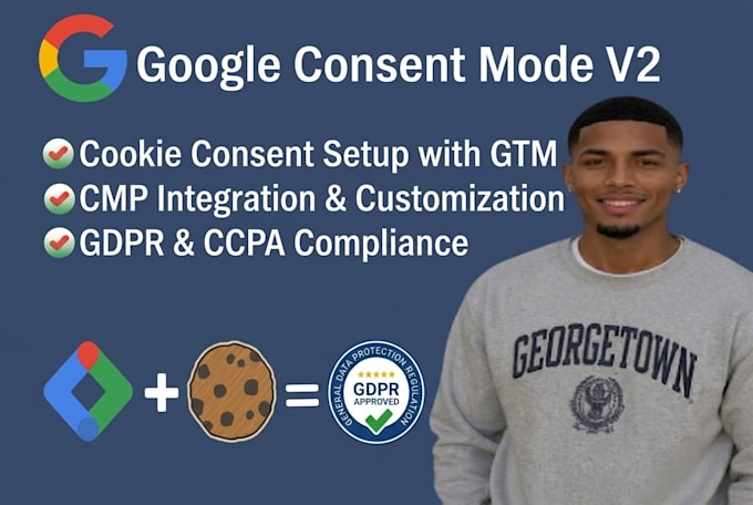 setup google consent mode v2, cookie consent banner with GTM