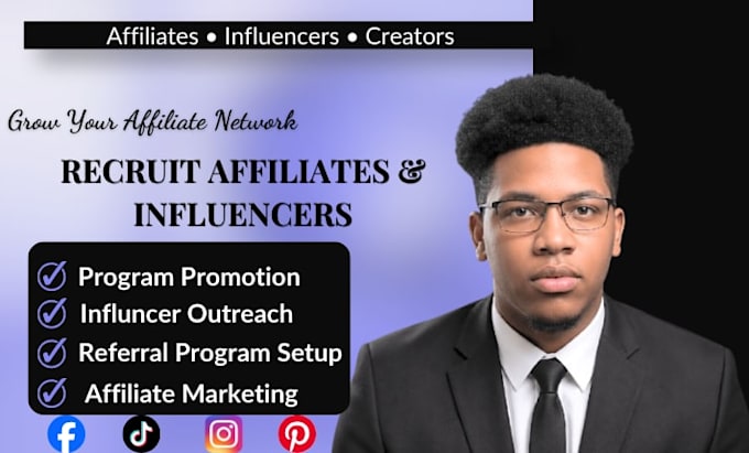 recruit affiliates and influencers to grow your affiliate program