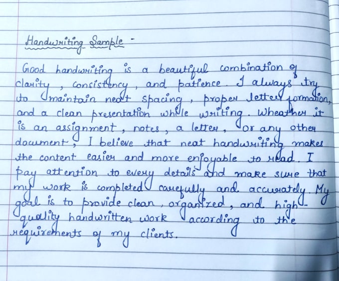 provide neat handwritten notes and assignments