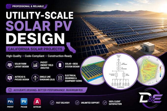 provide utility scale solar pv design solar engineering for california