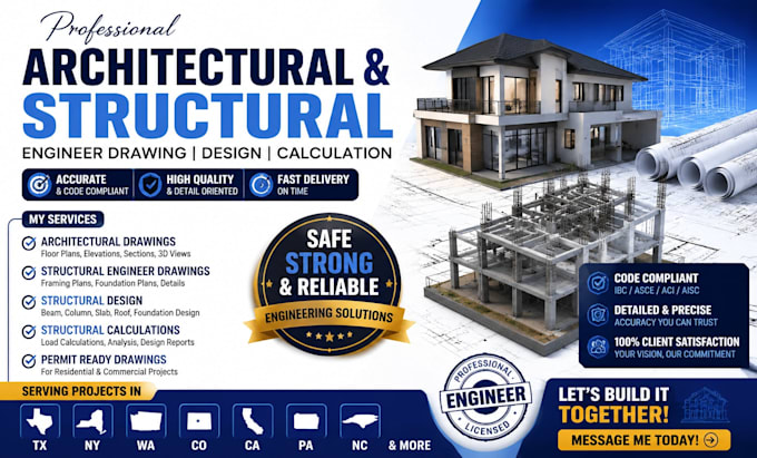 architect,structural engineeer design,structural drawing,calculation tx,ny,ca,wa