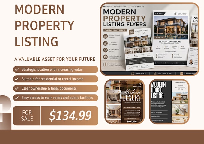 create modern property listing flyers for real estate agents