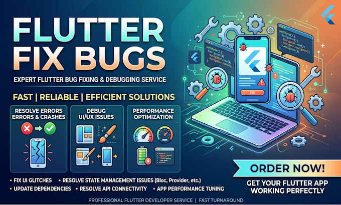 fix bugs and errors in your flutter app
