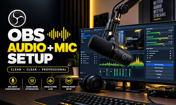 set up your microphone and obs audio for professional streaming