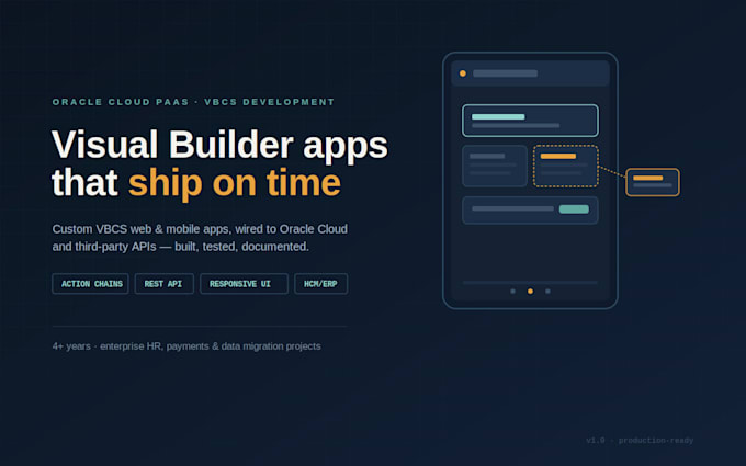 develop custom oracle vbcs applications