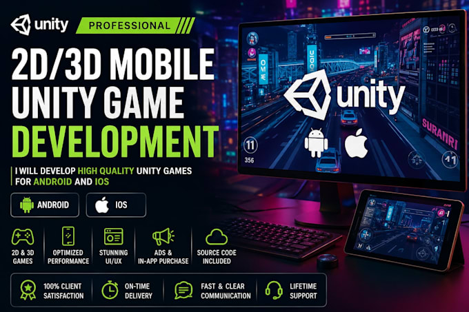 unity 2d or 3d mobile game for android and ios