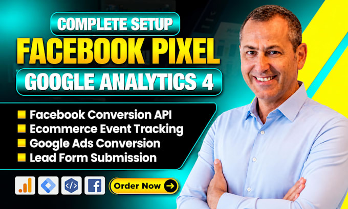 setup meta pixel,facebook pixel, tiktok pixel, API, GTM,ga4,google ads tracking