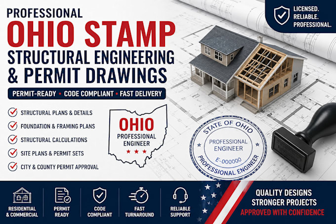 provide ohio stamp, structural engineering and permit drawings
