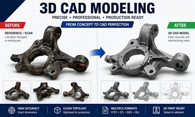 do 3d cad modelling reverse engineering product design cad design prototype