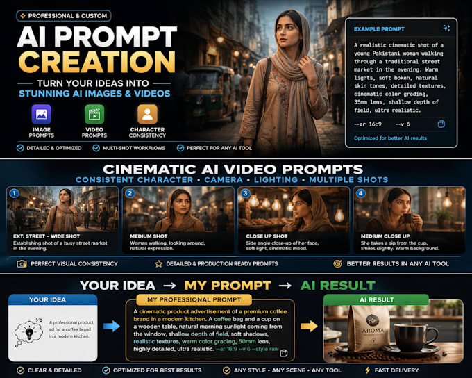 create professional ai prompts for image and video generation