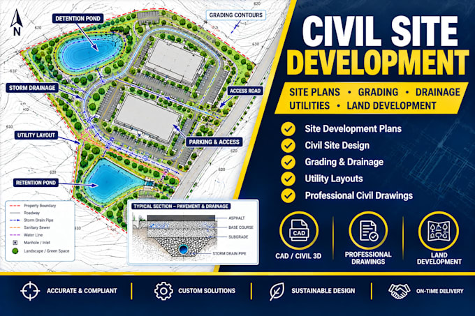create site development plans and professional civil site design
