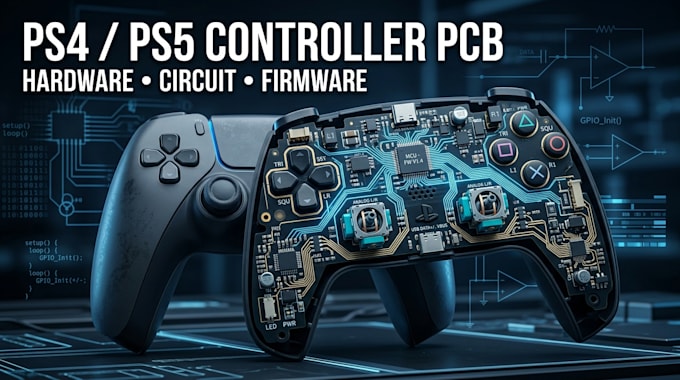 design ps4 ps5 game controller pcb, hardware, circuit and embedded firmware
