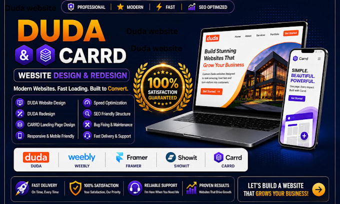duda website design duda, carrd website redesign framer, showit website weebly