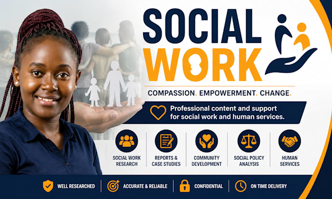 write professional social work, human services and community development content