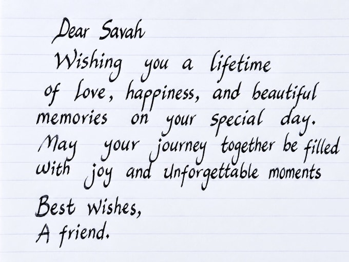 professional handwritten notes, letters and invitations