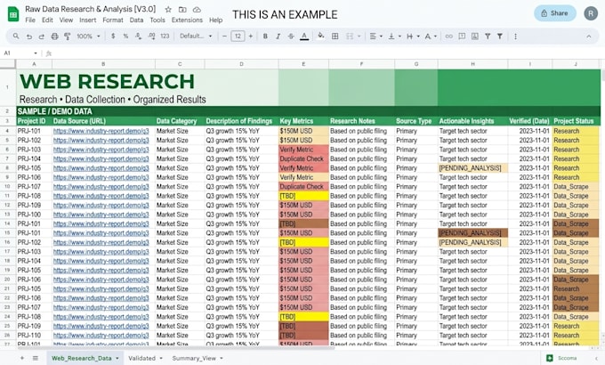 do professional web research and data collection