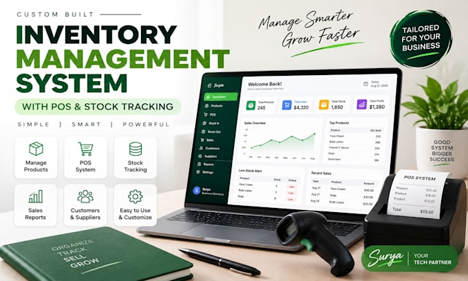build a custom inventory management system with pos and stock tracking