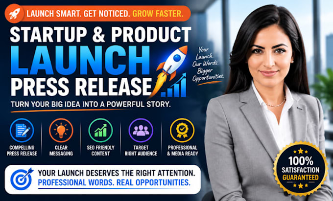 write a startup or product launch press release for media