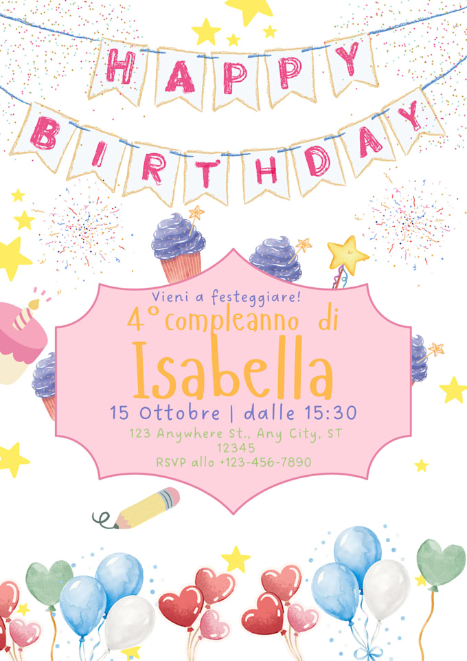 creating customizable birthday flyer
