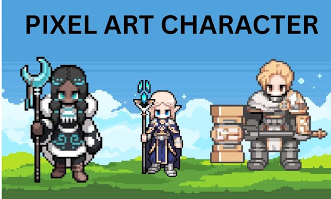 do pixel art character design and animation for games with assets