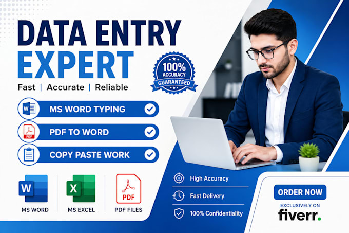 do fast ms word typing and pdf to word data entry