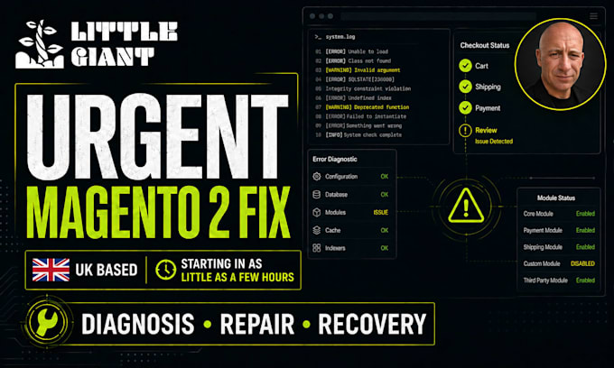diagnose and fix urgent magento 2 website issues