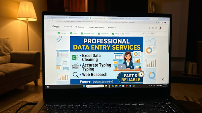 do accurate data entry, excel entry, excel data cleaning, and web search