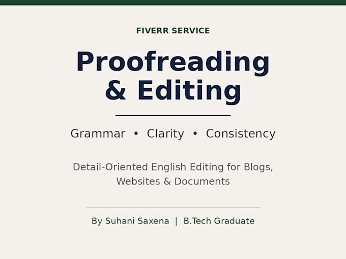 proofread and edit your content for grammar and clarity