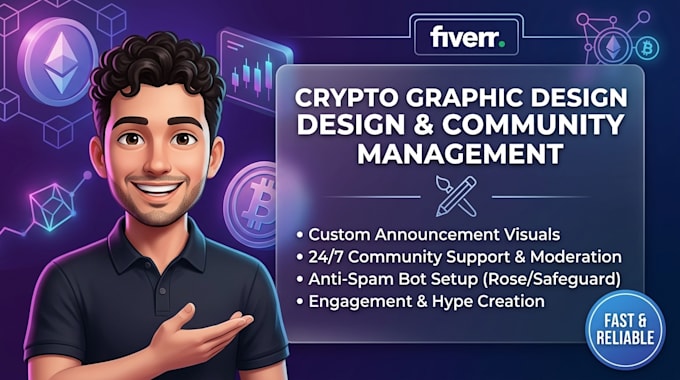 design crypto promo graphics and manage your web3 community