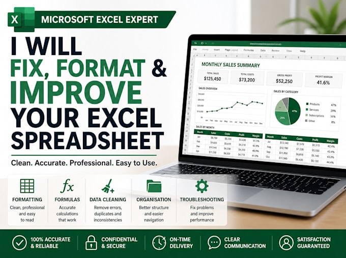 create, fix and format your microsoft excel spreadsheet