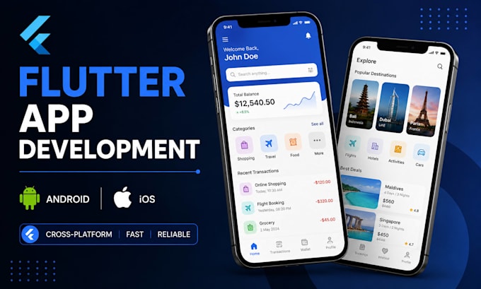 develop a flutter app for android and ios