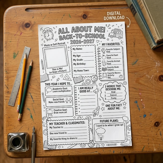 draw personalized back to school artwork