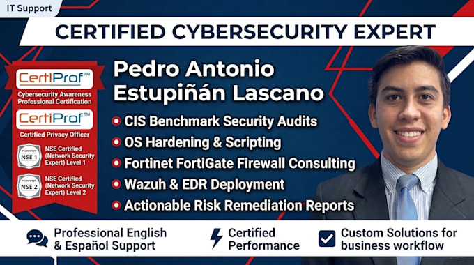 perform cis benchmark security audits, os hardening, and cybersecurity co