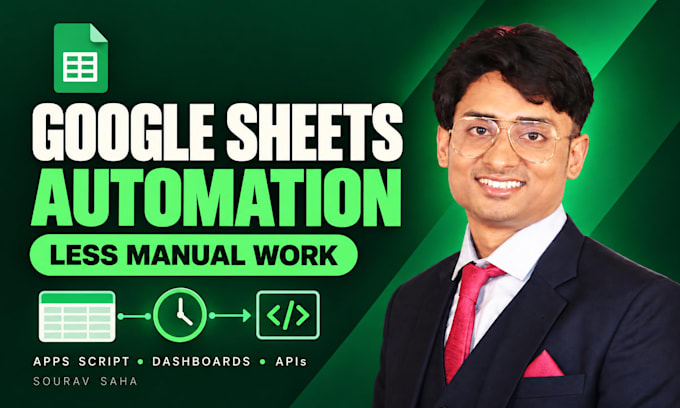 automate google sheets with apps script, dashboards and API integration