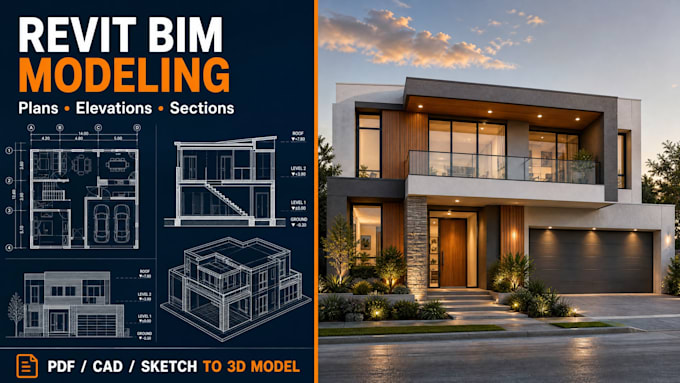 create a archicad, revit bim modeling with architectural construction drawings