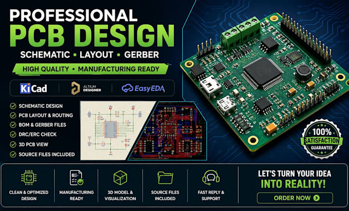 design professional pcb layout, schematic and circuit board