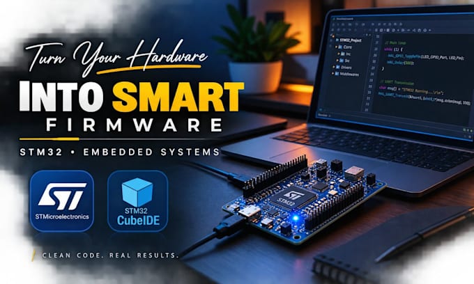 develop stm32 firmware, embedded c and peripheral drivers