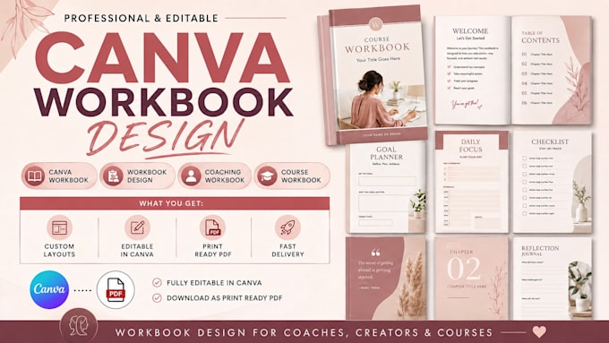 canva workbook design for coaches, canva workbook design pdf for consultants