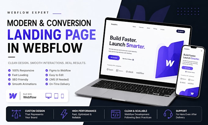 build webflow website and design webflow landing page