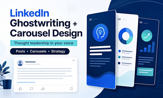 ghostwrite linkedin posts and design engaging carousels
