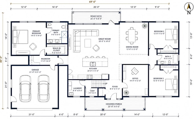 design a professional new build house floor plan