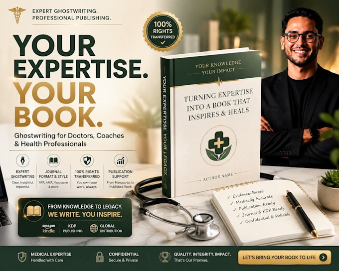ghostwrite authority book for doctors, therapists, health coaches on amazon KDP