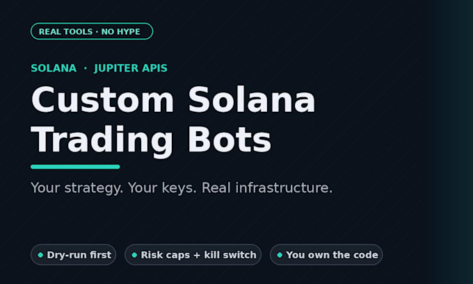 build a custom solana trading bot or dashboard with jupiter