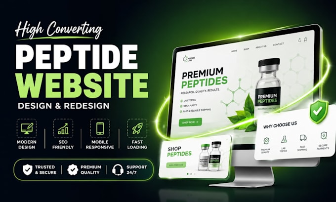 build fda compliant peptide woocomerce website supplement website peptide store